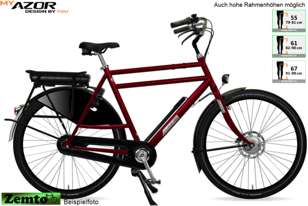 AZOR E-Bike Classic, Frontmotor Bafang, 28 Zoll, 7 Gang, konfigurierbar